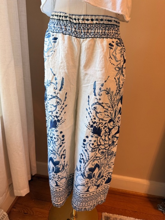 Anthropologie Pants - Anthropologie Somerset Printed Linen Pull-On Pants